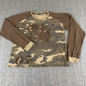 Men's Micros Clothing Co Camo Long Sleeve Shirt L Graphic Appliqué 07